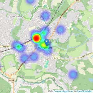 Keats - Haslemere listings heatmap