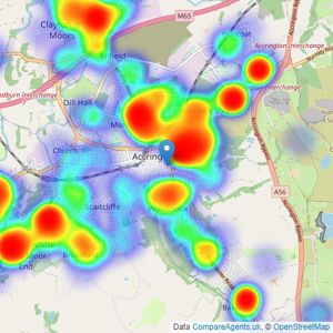 Keenans Estate Agents - Accrington listings heatmap