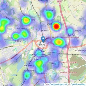 Keenans Estate Agents - Bury listings heatmap