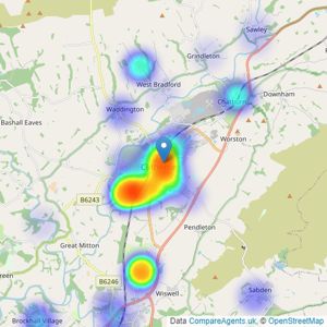 Keenans Estate Agents - Clitheroe listings heatmap