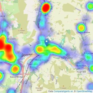 Keenans Estate Agents - Rawtenstall listings heatmap