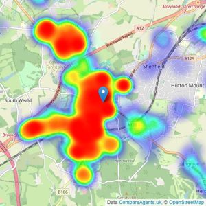 Keith Ashton - Brentwood listings heatmap