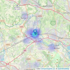 Keller Williams Oxygen - Maidenhead listings heatmap