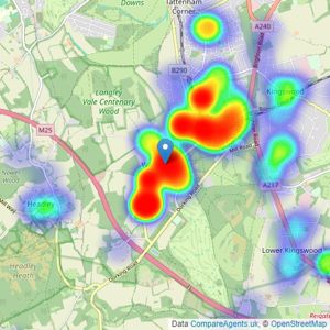 Kennedys - Tadworth- Sales listings heatmap