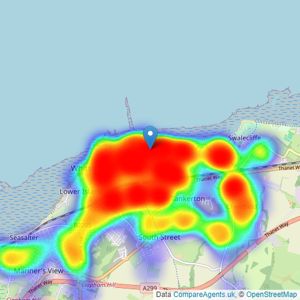 Kent Estate Agencies - Tankerton listings heatmap