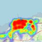 Kent Estate Agencies - Tankerton listings heatmap