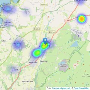 Kernow Properties - Camelford listings heatmap