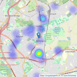 Kevin & Co - Barkingside listings heatmap