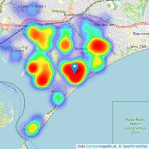 Key Drummond - Canford Cliffs listings heatmap