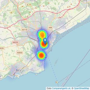 Key Executive Sales - Cardiff listings heatmap