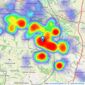 Key2go Estate & Letting Agents Ltd - Sheffield listings heatmap