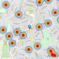 Keys & Lee - Romford listings heatmap