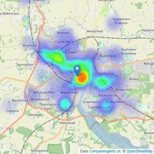 Keystone - Ipswich listings heatmap