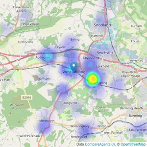 KHP Country Homes - West Malling listings heatmap