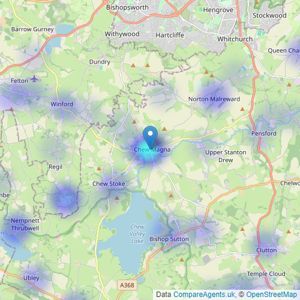 Killens - Chew Magna listings heatmap