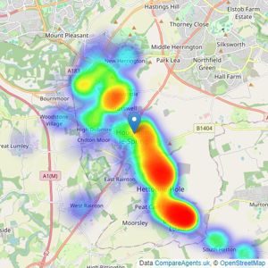 Kimmitt and Roberts - Houghton Le Spring listings heatmap