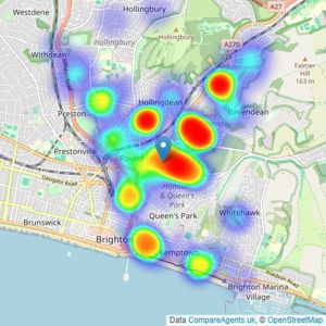 King & Chasemore - Brighton - Lewes Road listings heatmap