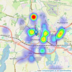 King & Chasemore - Chichester listings heatmap