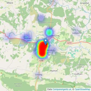 King & Chasemore - Midhurst listings heatmap