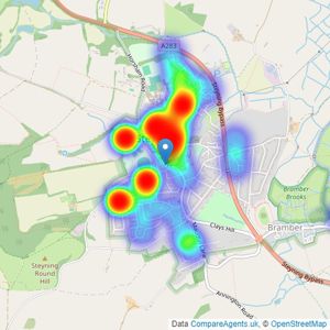 King & Chasemore - Steyning listings heatmap