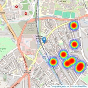 King & Co - Birmingham listings heatmap