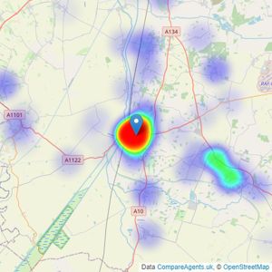 King & Partners - Downham Market listings heatmap