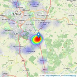 King Homes - Studley listings heatmap