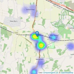 Kings Estate Agents - Meopham listings heatmap