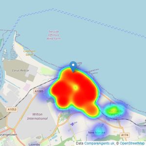 Kings Estate Agents - Redcar listings heatmap