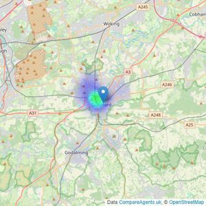 Kings Estates - Guildford listings heatmap