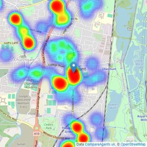 Kings Group - Cheshunt listings heatmap