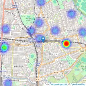 Kings Group - Hackney listings heatmap