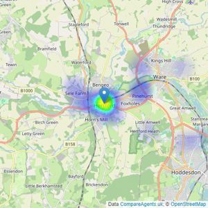 Kings Group - Hertford listings heatmap