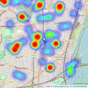 Kings Group - Tottenham listings heatmap