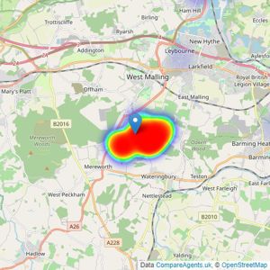 Kings Hill Properties - Kings Hill listings heatmap