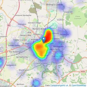 Kingsley Evans - Cheltenham listings heatmap