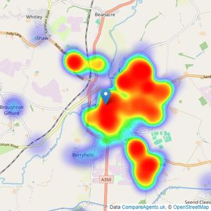 Kingstons Melksham - Melksham listings heatmap