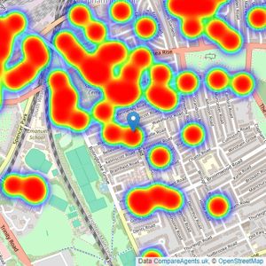 Kinleigh Folkard & Hayward - Sales - Battersea listings heatmap