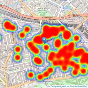 Kinleigh Folkard & Hayward - Sales - Bayswater listings heatmap