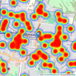 Kinleigh Folkard & Hayward - Sales - Beckenham listings heatmap