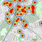 Kinleigh Folkard & Hayward - Sales - Brockley listings heatmap