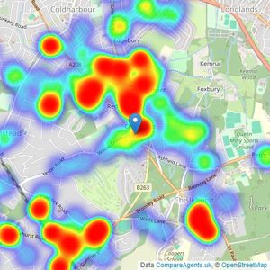 Kinleigh Folkard & Hayward - Sales - Chislehurst listings heatmap