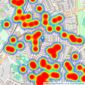 Kinleigh Folkard & Hayward - Sales - East Dulwich listings heatmap