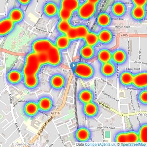 Kinleigh Folkard & Hayward - Sales - Forest Hill listings heatmap