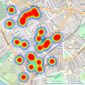 Kinleigh Folkard & Hayward - Sales - Fulham and Parsons Green listings heatmap