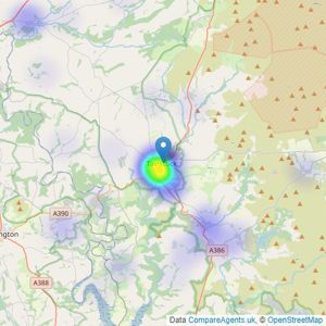 Kirby Estate Agents - Tavistock listings heatmap