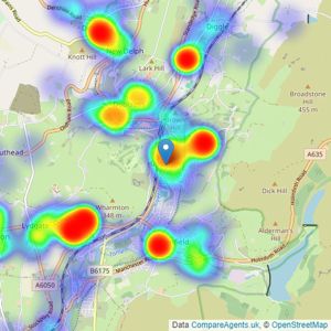 Kirkham Property - Uppermill listings heatmap