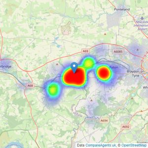 Kirsty Hodgson - Powered by eXp UK, Prudhoe listings heatmap