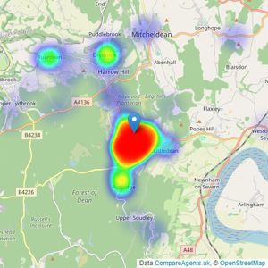 KJT Residential - Cinderford listings heatmap