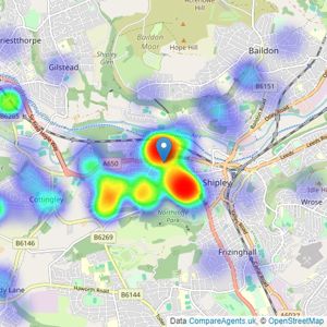 KM Maxfield Ltd - Saltaire listings heatmap